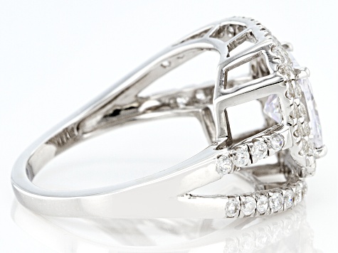 Pre-Owned White Cubic Zirconia Platinum Over Sterling Silver Ring 4.67ctw
