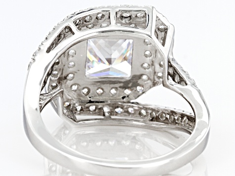 Pre-Owned White Cubic Zirconia Platinum Over Sterling Silver Ring 4.67ctw