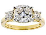 Pre-Owned Moissanite 14k Yellow Gold Over Silver Ring 3.46ctw     DEW.