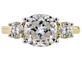 Pre-Owned Moissanite 14k Yellow Gold Over Silver Ring 3.46ctw     DEW.