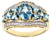 Pre-Owned Blue Zircon 14k Yellow Gold Ring 3.75