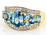 Pre-Owned Blue Zircon 14k Yellow Gold Ring 3.75