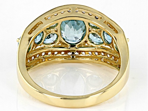 Pre-Owned Blue Zircon 14k Yellow Gold Ring 3.75