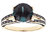 Pre-Owned Blue Lab Created Alexandrite 10K Yellow Gold Ring 3.33ctw