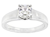 Pre-Owned Fabulite strontium titanate rhodium over sterling silver solitaire ring 1.40ct