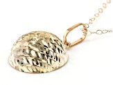 Pre-Owned 10K Yellow Gold Textured Bead Pendant with Cable Chain