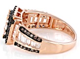 Pre-Owned White And Mocha Cubic Zirconia 18k Rose Gold Over Sterling Silver Ring 2.72ctw