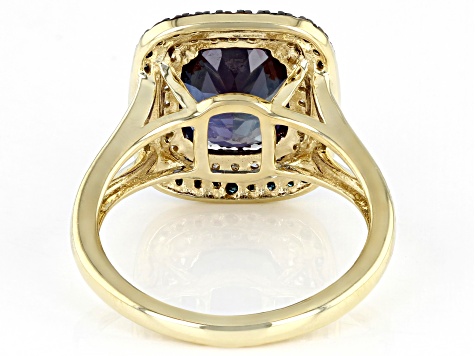 Pre-Owned Blue Lab Created Alexandrite 10k Yellow Gold Ring 3.42ctw