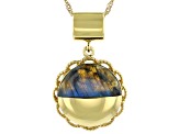 Pre-Owned Labradorite 18K Yellow Gold Over Silver Moonlight Over the Countryside Pendant With Chain