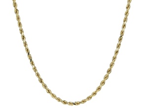 Pre-Owned 10K Yellow Gold Polished 2.5MM Diamond-Cut Rope Chain 22 Inch Necklace