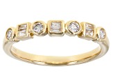 Pre-Owned White Diamond 14k Yellow Gold Band Ring 0.25ctw