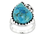 Pre-Owned Turquoise Rhodium Over Silver Ring