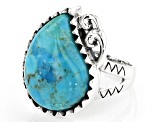 Pre-Owned Turquoise Rhodium Over Silver Ring