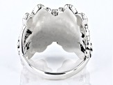 Pre-Owned Mosaic Abalone Shell Sterling Silver Dragonflies Ring