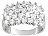 Pre-Owned White Cubic Zirconia Rhodium Over Sterling Silver Ring 4.95ctw
