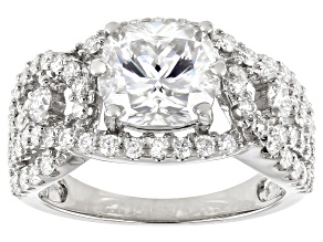 Pre-Owned Moissanite Platineve Ring 3.84ctw Dew