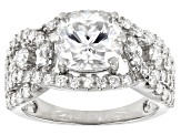 Pre-Owned Moissanite Platineve Ring 3.84ctw Dew