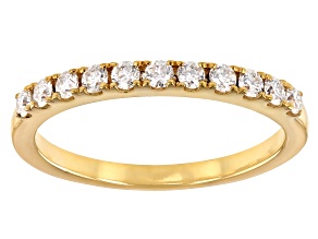 Pre-Owned Moissanite 14k Yellow Gold Over Sterling Silver Band .33ctw DEW