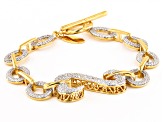 Pre-Owned White Cubic Zirconia 14k Yellow Gold Over Sterling Silver Bracelet