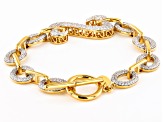 Pre-Owned White Cubic Zirconia 14k Yellow Gold Over Sterling Silver Bracelet