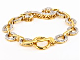 Pre-Owned White Cubic Zirconia 14k Yellow Gold Over Sterling Silver Bracelet