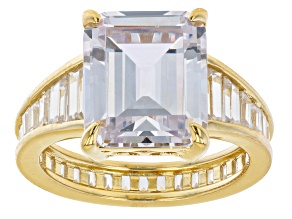 Pre-Owned White Cubic Zirconia 18k Yellow Gold Over Sterling  Silver Ring (8.87ctw DEW)