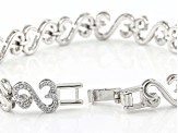 Pre-Owned White Cubic Zirconia Rhodium Over Sterling Silver Tennis Bracelet