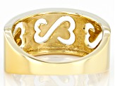 Pre-Owned 14k Yellow Gold Over Sterling Silver Wide Band Ring