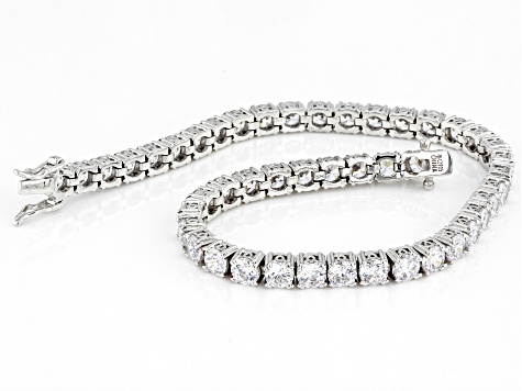Pre-Owned Cubic Zirconia Platinum Over Sterling Silver Bracelet. 22.47ctw