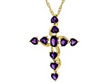 Pre-Owned Purple Amethyst 18K Yellow Gold Over Silver Pendant With Chain 1.94ctw