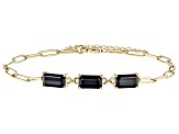 Pre-Owned Black Spinel 18k Yellow Gold Over Sterling Silver Bracelet 5.10ctw
