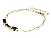Pre-Owned Black Spinel 18k Yellow Gold Over Sterling Silver Bracelet 5.10ctw