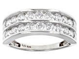 Pre-Owned Moissanite platineve multi row ring 1.08ctw DEW