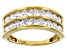 Pre-Owned Moissanite 14k yellow gold over sterling silver multi row ring 1.08ctw DEW