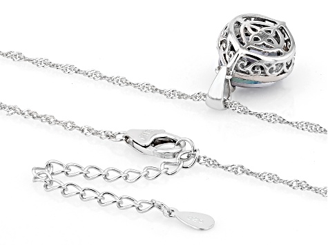Pre-Owned Multi-Color Quartz Rhodium Over Silver Pendant With Chain 4.18ctw
