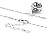 Pre-Owned Multi-Color Quartz Rhodium Over Silver Pendant With Chain 4.18ctw