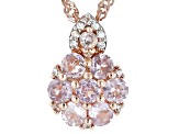 Pre-Owned Pink Color Shift Garnet 18k Rose Gold Over Sterling Silver Pendant With Chain 0.87ctw