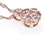 Pre-Owned Pink Color Shift Garnet 18k Rose Gold Over Sterling Silver Pendant With Chain 0.87ctw