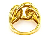 Pre-Owned 18k Yellow Gold Over Sterling Silver Intertwined Link Ring