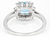 Pre-Owned Swiss Blue Topaz Rhodium Over Sterling Silver Ring 1.56ctw
