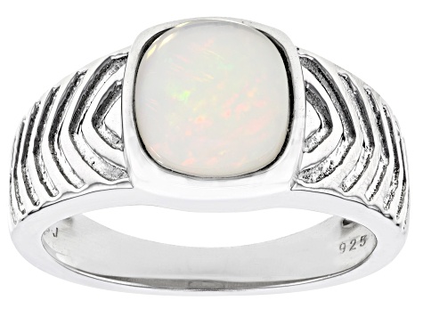 Pre-Owned Multicolor Ethiopian Opal Sterling Silver Solitaire Ring 1.43ct