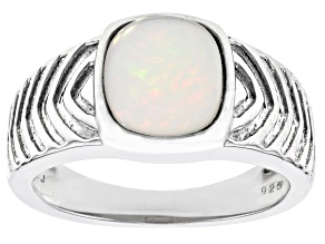 Pre-Owned Multicolor Ethiopian Opal Sterling Silver Solitaire Ring 1.43ct