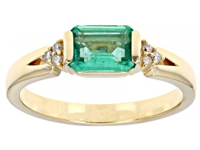Pre-Owned Green Ethiopian Emerald 14k Yellow Gold Ring 0.89ctw
