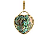 Pre-Owned Multi Color Abalone Shell 18k Yellow Gold Over Sterling Silver Enhancer
