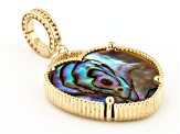 Pre-Owned Multi Color Abalone Shell 18k Yellow Gold Over Sterling Silver Enhancer