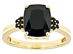 Pre-Owned Black Spinel 18k Yellow Gold Over Sterling Silver Ring 2.79ctw