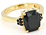 Pre-Owned Black Spinel 18k Yellow Gold Over Sterling Silver Ring 2.79ctw