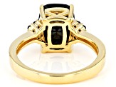 Pre-Owned Black Spinel 18k Yellow Gold Over Sterling Silver Ring 2.79ctw