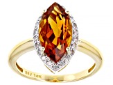 Pre-Owned Orange Madeira Citrine 14k Yellow Gold Ring 2.61ctw