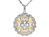 Pre-Owned Moissanite Platineve Two Tone Pendant .54ctw DEW.